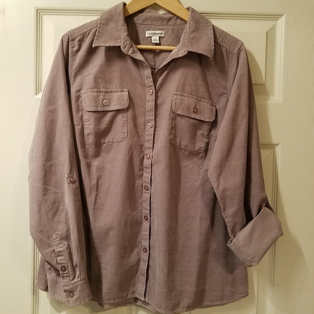 Women's Croft & Barrow Fine Cordoroy Shirt - L